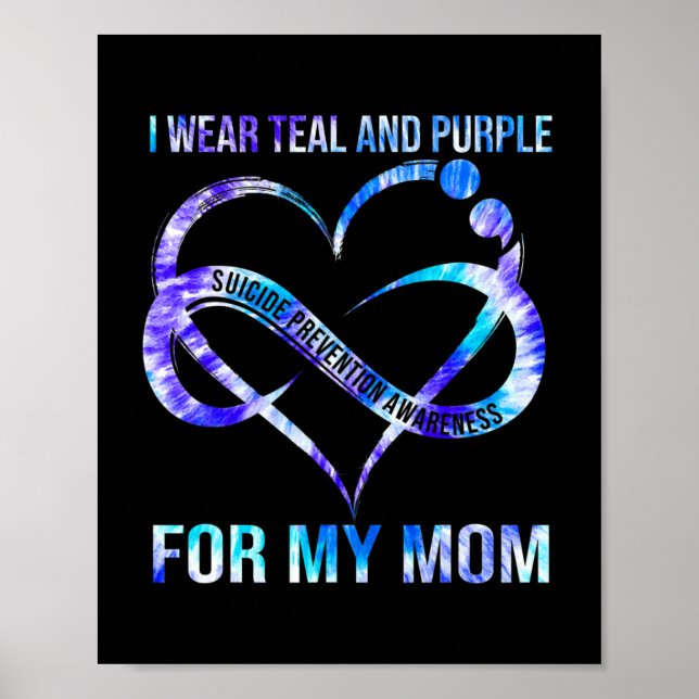 Ich trage Aquamarin Lila für Mama Suizidprävention Poster (Vorne)