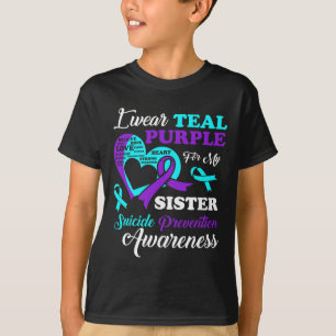 Ich trage Aquamarin Lila für meine Schwester Suizi T-Shirt