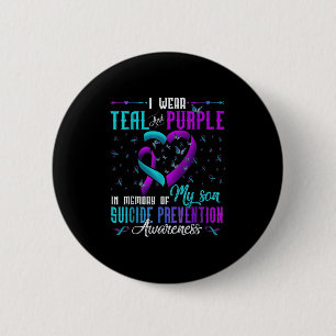 Ich trage Aquamarin Lila für meine Sohn Suizidpräv Button