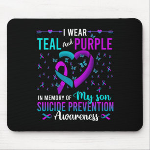 Ich trage Aquamarin Lila für meine Sohn Suizidpräv Mousepad