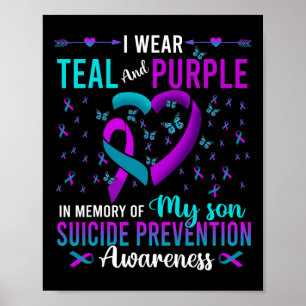 Ich trage Aquamarin Lila für meine Sohn Suizidpräv Poster