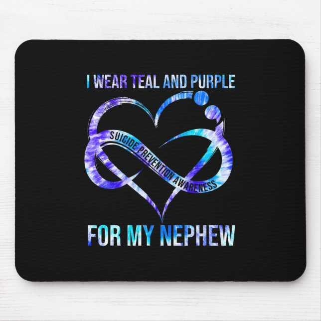 Ich trage Aquamarin Lila für Nephew Suizidpräventi Mousepad (Vorne)