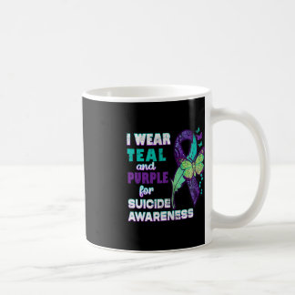 Ich trage Aquamarin Lila für Selbstmordbewusstsein Kaffeetasse