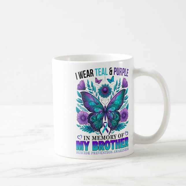 Ich trage Aquamarin Lila in Erinnerung an meinen B Kaffeetasse (Rechts)