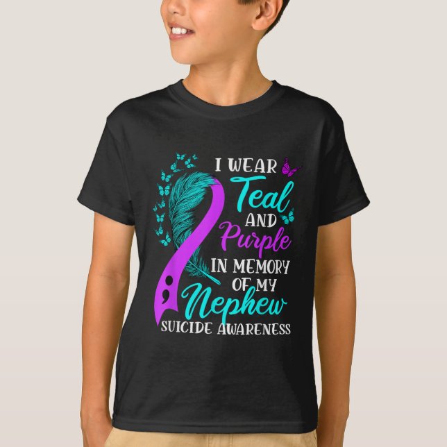Ich trage Aquamarin Lila in Erinnerung an meinen N T-Shirt (Vorderseite)