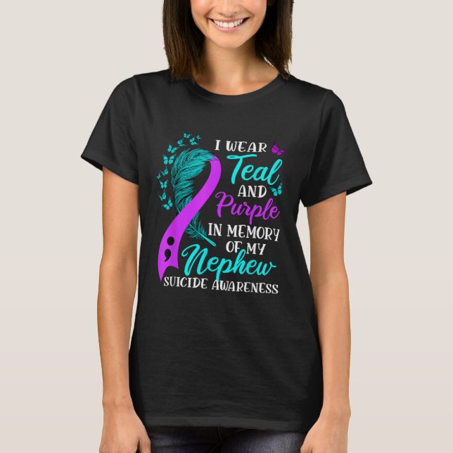 Ich trage Aquamarin Lila in Erinnerung an meinen N T-Shirt (Vorderseite)