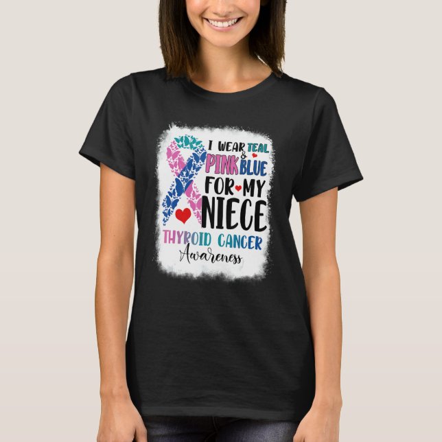 Ich trage Aquamarin rosa blaues Nichte Schilddrüse T-Shirt (Vorderseite)