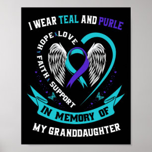 Ich trage Aquamarin und Lila für den Selbstmord de Poster