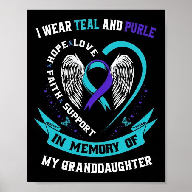 Ich trage Aquamarin und Lila für den Selbstmord de Poster (Vorne)