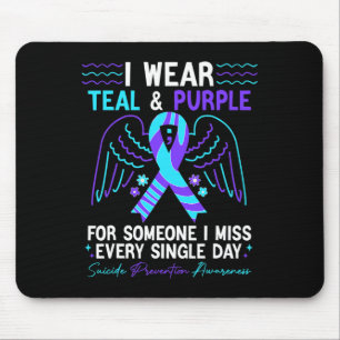 Ich trage Aquamarin und Lila für die Suizidprävent Mousepad