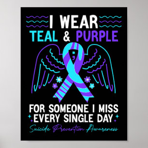 Ich trage Aquamarin und Lila für die Suizidprävent Poster