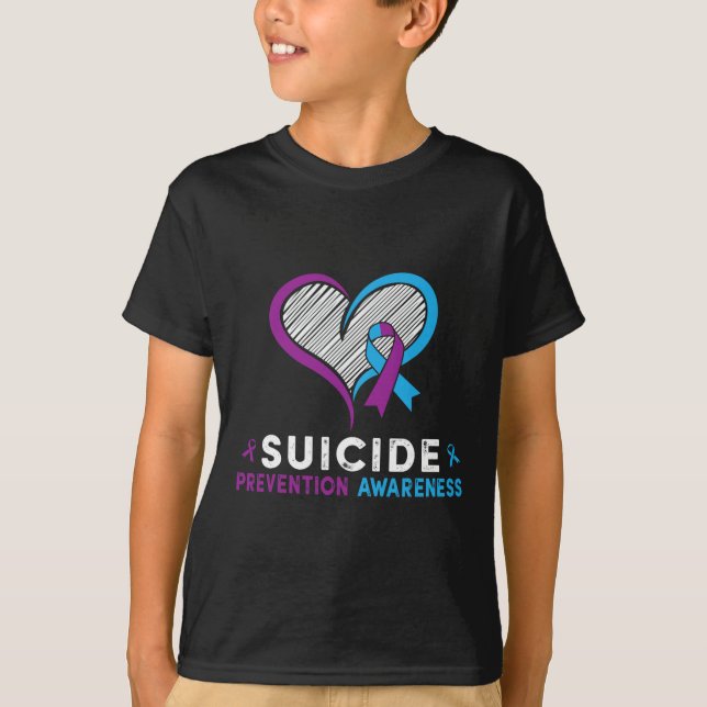 Ich trage Aquamarin und Lila für die Suizidprävent T-Shirt (Vorderseite)