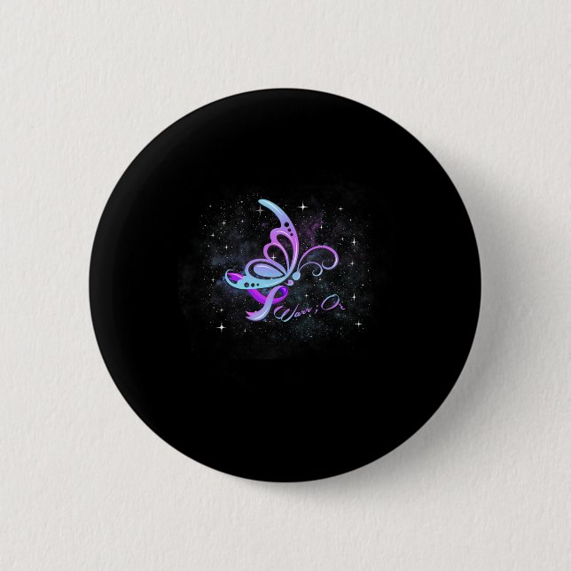 Ich trage Aquamarin und Lila für jemanden, den ich Button (Vorderseite)