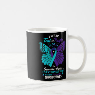 Ich trage Aquamarin und Lila für jemanden, den ich Kaffeetasse