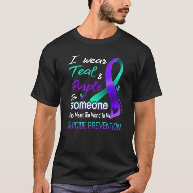 Ich trage Aquamarin und Lila für jemanden, der das T-Shirt (Vorderseite)