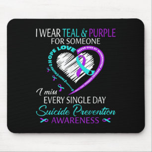 Ich trage Aquamarin und Lila für jemanden Herzsuiz Mousepad