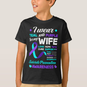 Ich trage Aquamarin und Lila für meine Ehefrau Sui T-Shirt
