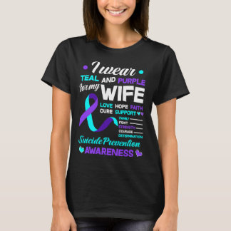 Ich trage Aquamarin und Lila für meine Ehefrau Sui T-Shirt