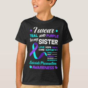 Ich trage Aquamarin und Lila für meine Schwester S T-Shirt