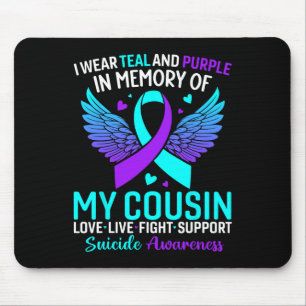 Ich trage Aquamarin und Lila für meinen Cousin Sel Mousepad