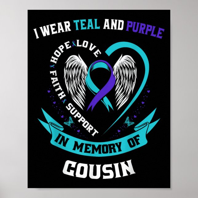 Ich trage Aquamarin und Lila für meinen Cousin Sel Poster (Vorne)
