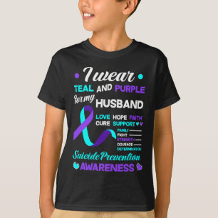 Ich trage Aquamarin und Lila für meinen Husbynd Su T-Shirt