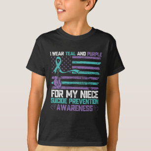 Ich trage Aquamarin und Lila für meinen Niece Suiz T-Shirt