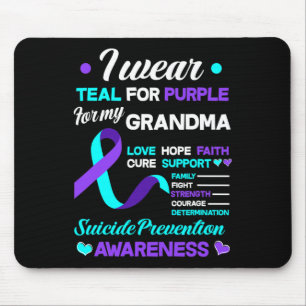 Ich trage Aquamarin und Lila für meinen Oma Suizid Mousepad