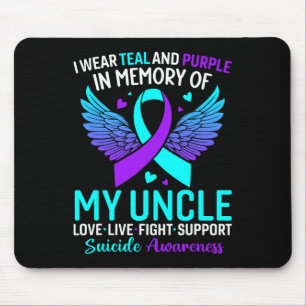 Ich trage Aquamarin und Lila für meinen Onkel Mousepad