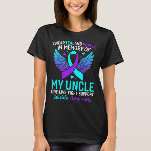 Ich trage Aquamarin und Lila für meinen Onkel T-Shirt