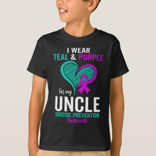 Ich trage Aquamarin und Lila für meinen Onkel T-Shirt
