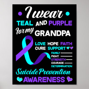 Ich trage Aquamarin und Lila für meinen Opa Suizid Poster
