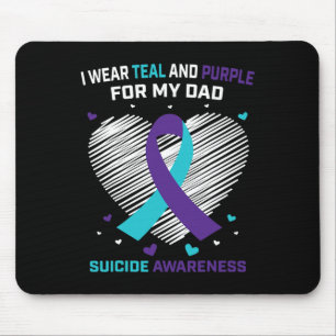 Ich trage Aquamarin und Lila für Vater Selbstmord  Mousepad