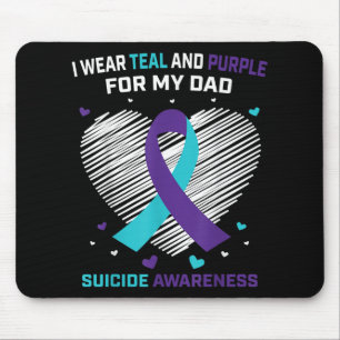 Ich trage Aquamarin und Lila für Vater Selbstmord Mousepad