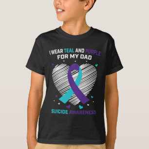 Ich trage Aquamarin und Lila für Vater Selbstmord T-Shirt