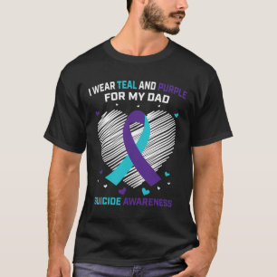 Ich trage Aquamarin und Lila für Vater Selbstmord  T-Shirt