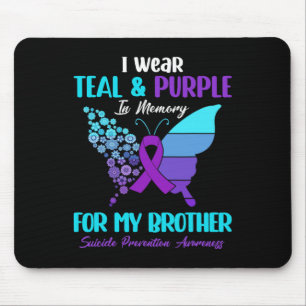Ich trage Aquamarin und Lila im Gedenken an die Br Mousepad