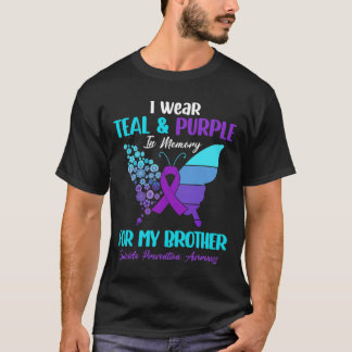 Ich trage Aquamarin und Lila im Gedenken an die Br T-Shirt