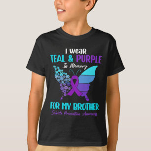 Ich trage Aquamarin und Lila im Gedenken an die Br T-Shirt
