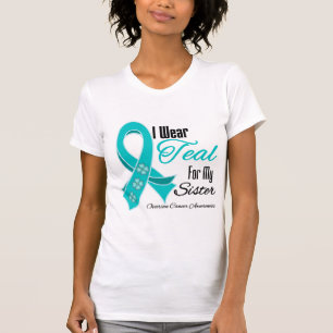 Ich trage aquamarine Band-Eierstockkrebs-Schwester T-Shirt