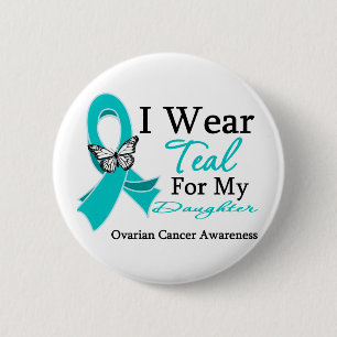 Ich trage aquamarine Band-Tochter-Eierstockkrebs Button