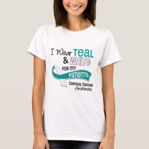 Ich trage aquamarine Patienten-Gebärmutterkrebs T-Shirt