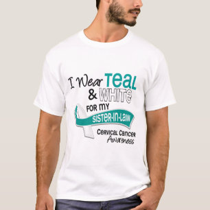 Ich trage aquamarine Schwägerin-Gebärmutterkrebs T-Shirt
