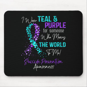 Ich trage Aquamarine und Lila Auszeichnungen zur S Mousepad