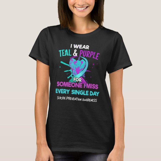 Ich trage Aquamarine und Lila Auszeichnungen zur S T-Shirt (Vorderseite)