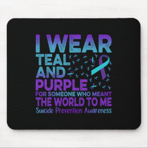 Ich trage Aquamarine und Lila Multipler Sklerose-S Mousepad