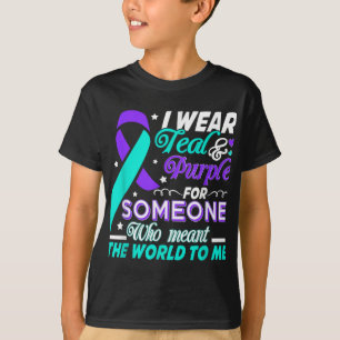 Ich trage Aquamarinen &amp; Lila für jemanden, den T-Shirt