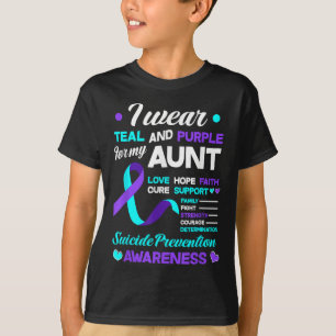 Ich trage Aquamarinen & Lila für meine Tante S T-Shirt