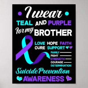 Ich trage Aquamarinen & Lila für meinen Bruder Poster