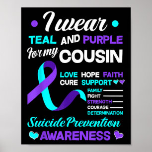 Ich trage Aquamarinen &amp; Lila für meinen Cousin Poster